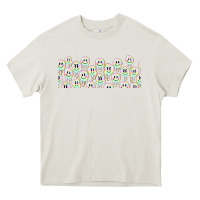 Cream retro smiley faces Heavy Core Tee - TumblerDesignByShophia