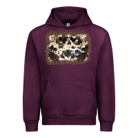 Mauve Wine Cowhide Leopard Background Urban Hoodie - JahusDesignShop