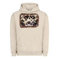 Pigment French Oak Cowhide Leopard Background Urban Hoodie - JahusDesignShop