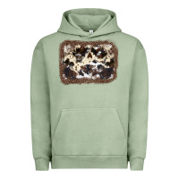 Pigment Oil Green Cowhide Leopard Background Urban Hoodie - JahusDesignShop