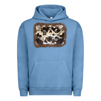 Pigment Pebble Blue Cowhide Leopard Background Urban Hoodie - JahusDesignShop