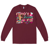 Burgundy cupid's favorite nurse Long Sleeve Tee - FaDigitalArtStudio