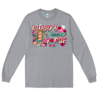 Heather Grey cupid's favorite nurse Long Sleeve Tee - FaDigitalArtStudio