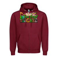 Burgundy one lucky teacher Zipper Hoodie - AdoDesignShop