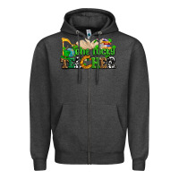 Charcoal Heather one lucky teacher Zipper Hoodie - AdoDesignShop