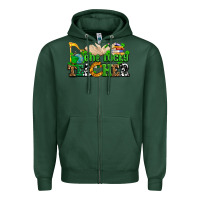Sports Green one lucky teacher Zipper Hoodie - AdoDesignShop