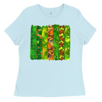 Baby Blue St. Patrick's Day brushstrokes Ladies Tee - HowdyJamesFarm