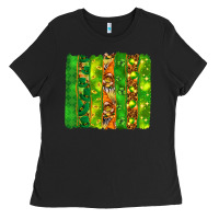 Black St. Patrick's Day brushstrokes Ladies Tee - HowdyJamesFarm