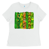 White St. Patrick's Day brushstrokes Ladies Tee - HowdyJamesFarm