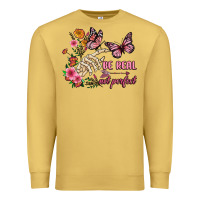 Antique Gold be real not perfect Premium Sweatshirt - JahusDesignShop