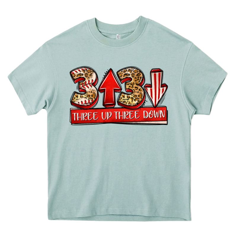 Three Up Three Down Baseball Heavy Core Tee by Jasminsmagicworld | Teevron