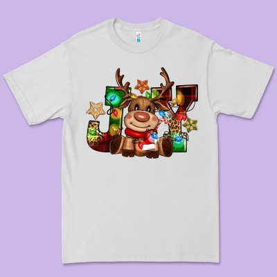 Reindeer Joy Christmas Premium Tee Designed By Cowgirlartshop