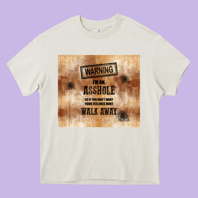 Warning I'm An Asshole With Rusty Background Heavy Core Tee Designed By Tumblerdesignbyshophia