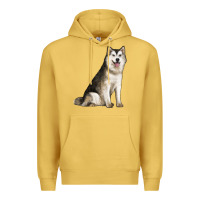 Antique Gold Alaskan Malamute Dog Premium Hoodie - LillyAllenDesigns