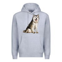Heather Grey Alaskan Malamute Dog Premium Hoodie - LillyAllenDesigns
