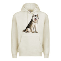Oatmeal Heather Alaskan Malamute Dog Premium Hoodie - LillyAllenDesigns