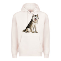Pale Pink Alaskan Malamute Dog Premium Hoodie - LillyAllenDesigns