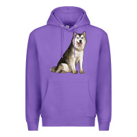 Purple Alaskan Malamute Dog Premium Hoodie - LillyAllenDesigns