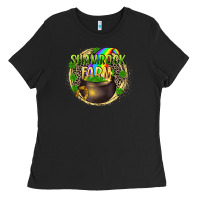 Black St. Patrick's Shamrock farm Ladies Tee - CowGirlArtShop
