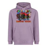 Lavender just a boy who loves monster trucks Heavyweight Hoodie - JahusDesignShop