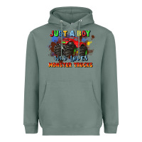 Sage just a boy who loves monster trucks Heavyweight Hoodie - JahusDesignShop