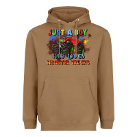 Toasted Coconut just a boy who loves monster trucks Heavyweight Hoodie - JahusDesignShop