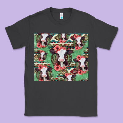 Baby Cow Floral Aztec Tumbler Classic Tee Designed By Jasminsmagicworld
