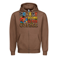 Chestnut hockey begins after coffee ado Zipper Hoodie - AdoDesignShop
