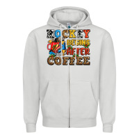 Dove Grey hockey begins after coffee ado Zipper Hoodie - AdoDesignShop