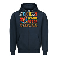 Navy hockey begins after coffee ado Zipper Hoodie - AdoDesignShop