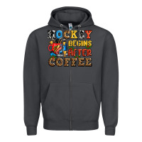 Smoke hockey begins after coffee ado Zipper Hoodie - AdoDesignShop