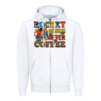 White hockey begins after coffee ado Zipper Hoodie - AdoDesignShop