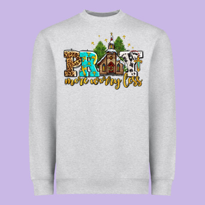 Pray More Worry Less With Church Heavyweight Sweatshirt Designed By Adodesignshop