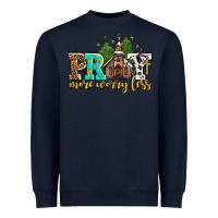 Navy pray more worry less with church Heavyweight Sweatshirt - AdoDesignShop