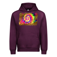 Mauve Wine leopard, tie die backgraund Urban Hoodie - JahusDesignShop
