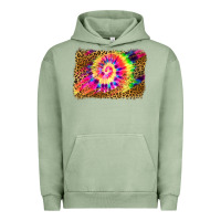Pigment Oil Green leopard, tie die backgraund Urban Hoodie - JahusDesignShop