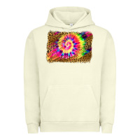 Pigment Pistachio leopard, tie die backgraund Urban Hoodie - JahusDesignShop