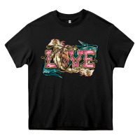 Black Love Horse Heavy Core Tee - HowdyJamesFarm