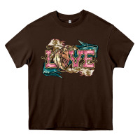 Chocolate Brown Love Horse Heavy Core Tee - HowdyJamesFarm