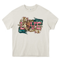 Cream Love Horse Heavy Core Tee - HowdyJamesFarm