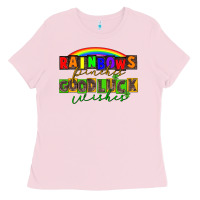Bubblegum Pink Rainbows pinches good luck wisher St. Patrick's Ladies Tee - CowGirlArtShop