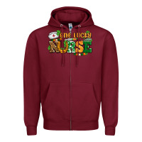 Burgundy one lucky nurse Zipper Hoodie - AdoDesignShop
