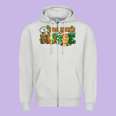 One Lucky Nurse Zipper Hoodie Designed By Adodesignshop
