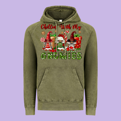 Chillin' With My Gnomies Vintage Hoodie Designed By Fadigitalartstudio