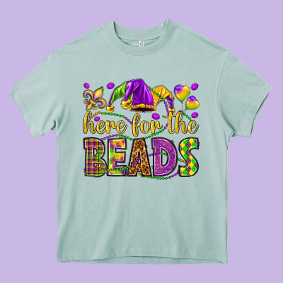 Here For The Beads Heavy Core Tee Designed By Howdyjamesfarm