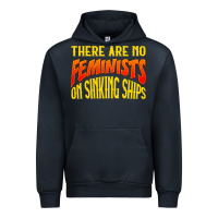 Navy anti feminist there are no feminists Urban Hoodie - linhVisuals