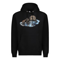 Black california sea otter Premium Hoodie - LillyAllenDesigns