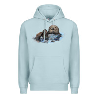 Blue Mist california sea otter Premium Hoodie - LillyAllenDesigns