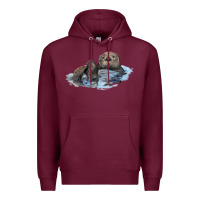 Burgundy california sea otter Premium Hoodie - LillyAllenDesigns