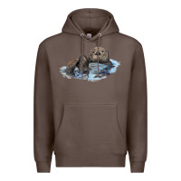Coffee california sea otter Premium Hoodie - LillyAllenDesigns
